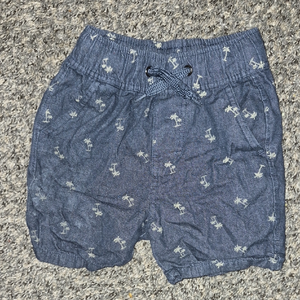 Gerber Navy Blue Palm Tree Print Shorts